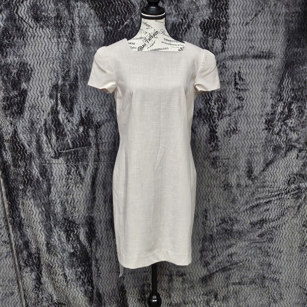 M M Lafleur The Noa Dress Size 6 Beige Shift Office Siren Career Wear Executive